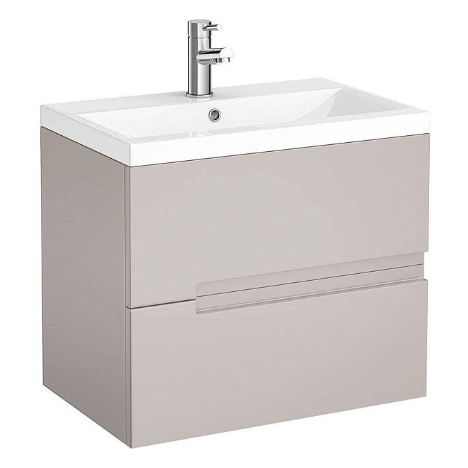 Urban 600mm Cashmere Compact Wall Hung Vanity Unit + Close Coupled Toilet Feature Large Image