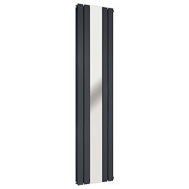 Urban Anthracite Vertical Radiator with Mirror – Double Panel, 1600 x 504mm