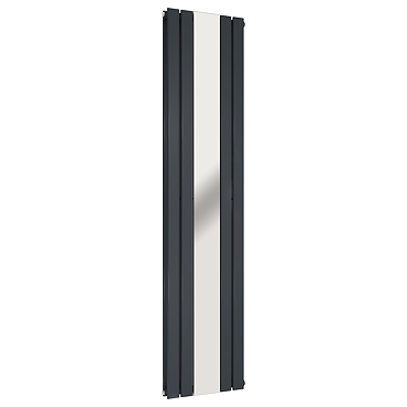 Urban Anthracite Vertical Radiator with Mirror – Double Panel, 1600 x 504mm