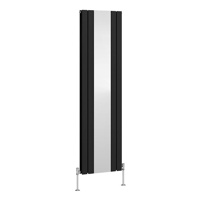 Urban Anthracite Vertical Radiator with Mirror – Double Panel, 1800 x 504mm