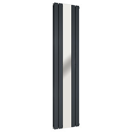 Urban Anthracite Vertical Radiator with Mirror – Double Panel, 1800 x 504mm