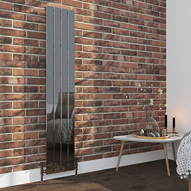 Urban Black Nickel 1600 x 300mm Vertical Single Panel Radiator - 4 Bars Large Image