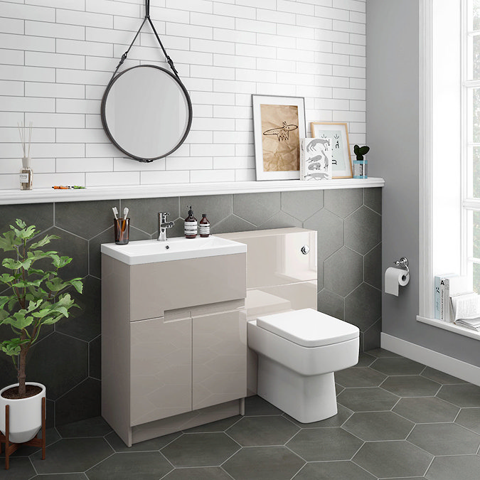 Urban Cashmere Modern Sink Vanity Unit + WC Toilet Unit Package Large Image