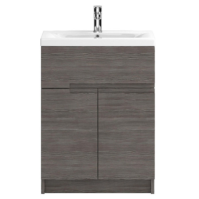 Urban Compact 600mm Urban Grey Avola Compact Vanity Unit + Close Coupled Toilet In Bathroom Large I