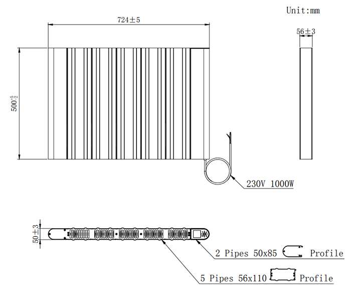 Urban Electric Smart WiFi Horizontal Aluminium Panel Radiator White - 500 x 724mm