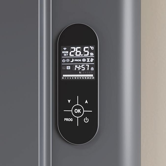 Urban 1600 x 392mm Smart WiFi Aluminium Electric Radiator – 1000W Anthracite