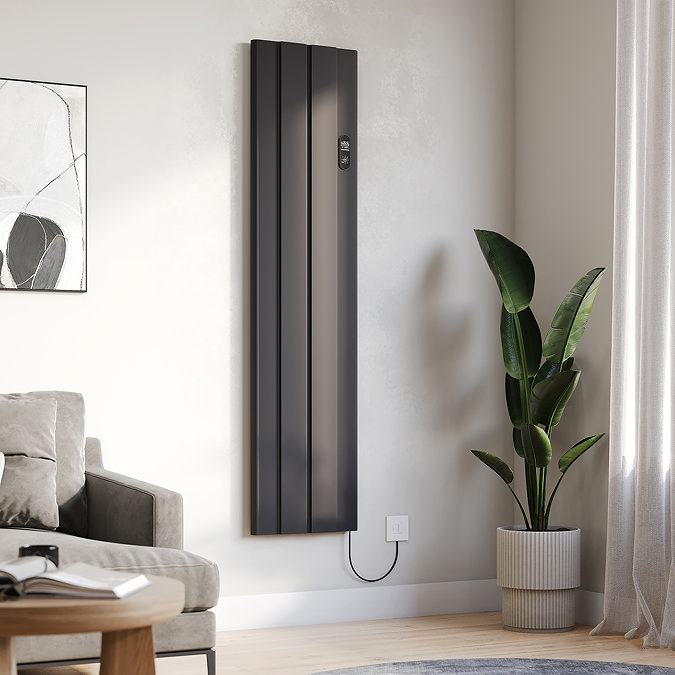 Urban 1600 x 392mm Smart WiFi Aluminium Electric Radiator - 1000W Matt Black