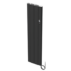 Urban Electric Smart WiFi Aluminium Radiator – 1000W Vertical Matt Black Panel Heater, 1600 x 392mm