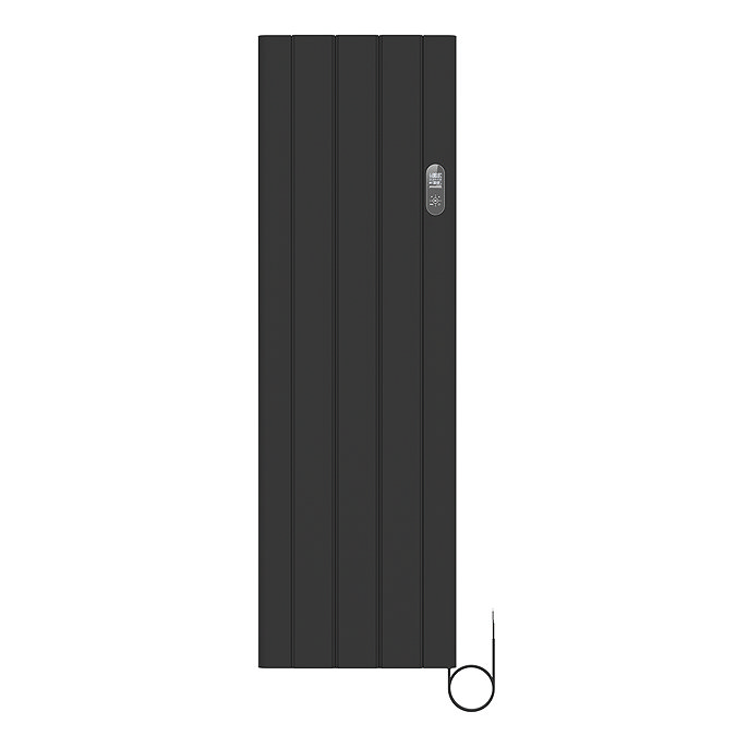 Urban Electric Smart WiFi Aluminium Radiator – 1500W Vertical Matt Black Panel Heater, 1600 x 503mm