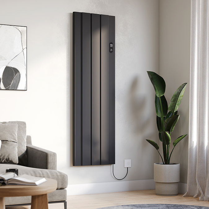 Urban 1600 x 503mm Smart WiFi Aluminium Electric Radiator – 1500W Matt Black