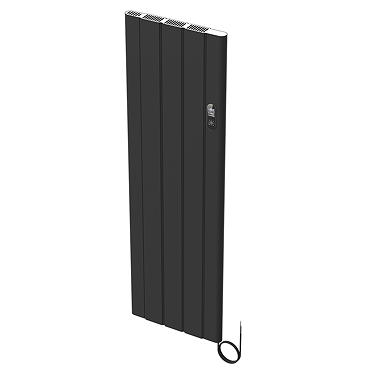 Urban Electric Smart WiFi Aluminium Radiator – 1500W Vertical Matt Black Panel Heater, 1600 x 503mm