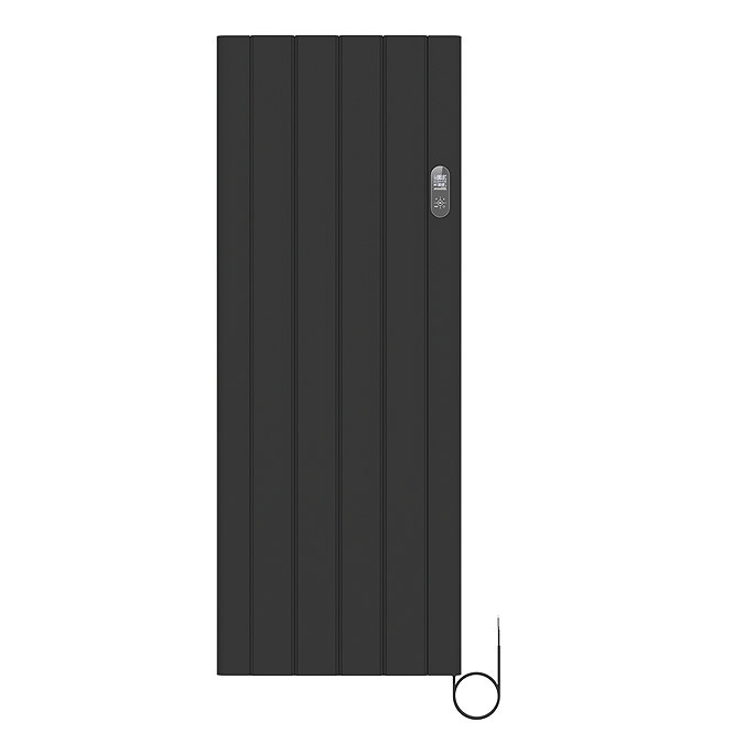 Urban Electric Smart WiFi Aluminium Radiator – 2000W Vertical Matt Black Panel Heater, 1600 x 614mm