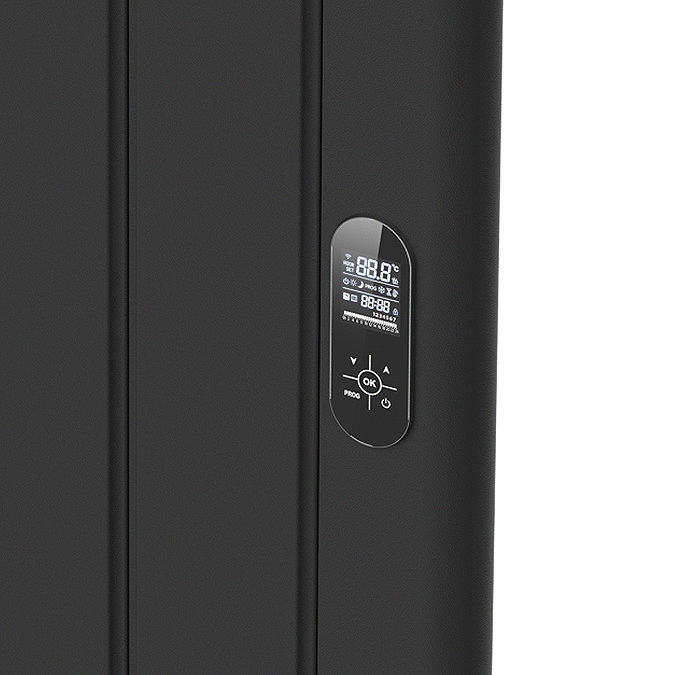 Urban 1600 x 614mm Smart WiFi Aluminium Electric Radiator – 2000W Matt Black