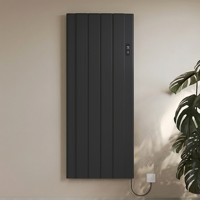 Urban 1600 x 614mm Smart WiFi Aluminium Electric Radiator – 2000W Matt Black