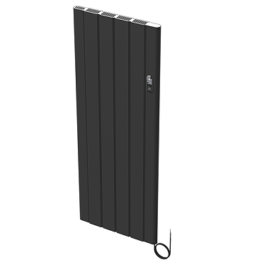 Urban Electric Smart WiFi Aluminium Radiator – 2000W Vertical Matt Black Panel Heater, 1600 x 614mm