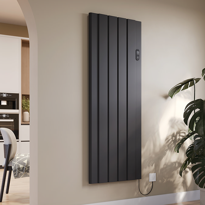 Urban 1600 x 614mm Smart WiFi Aluminium Electric Radiator – 2000W Matt Black