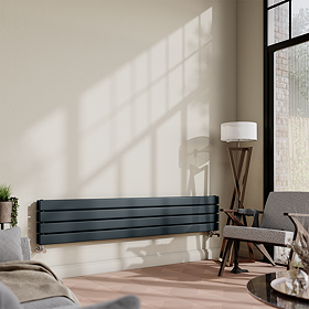 Urban Horizontal Radiator - Anthracite - Double Panel (1600x304mm)