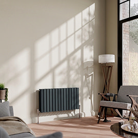 Urban Horizontal Radiator - Anthracite - Double Panel (400mm High x 826mm Wide)