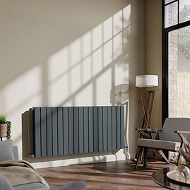 Urban Horizontal Radiator - Anthracite - Double Panel (600mm High) 1368mm Wide