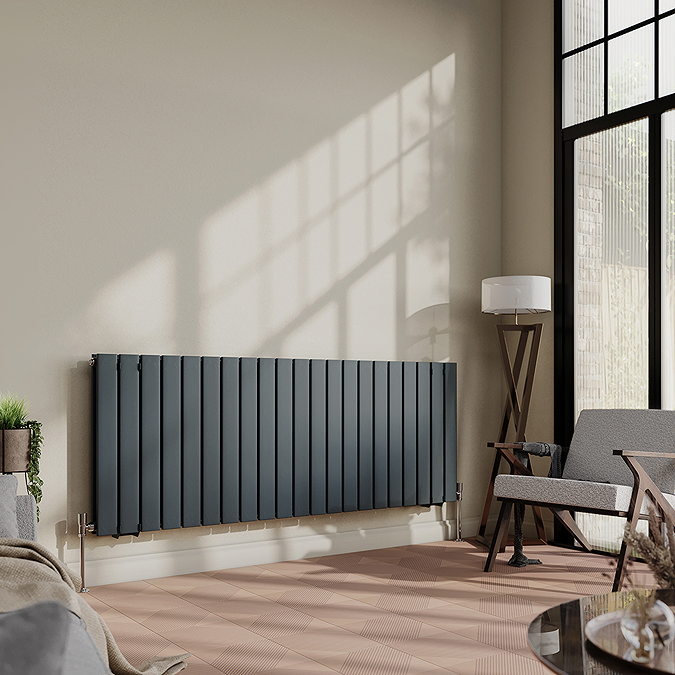 Urban Horizontal Radiator - Anthracite - Double Panel (600mm High) 1596mm Wide