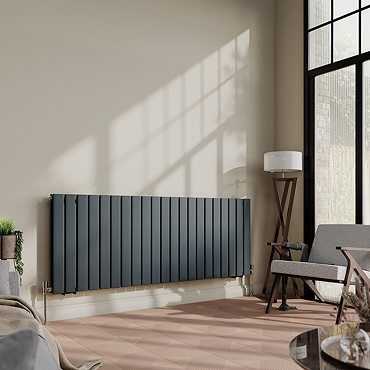 Urban Horizontal Radiator - Anthracite - Double Panel (600mm High)