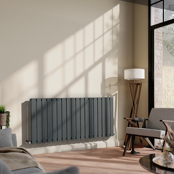 Urban Horizontal Radiator - Anthracite - Single Panel (600mm High) 1368mm Wide
