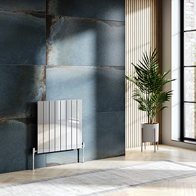 Urban Horizontal Radiator - Chrome - Single Panel (600mm High) 604mm Wide