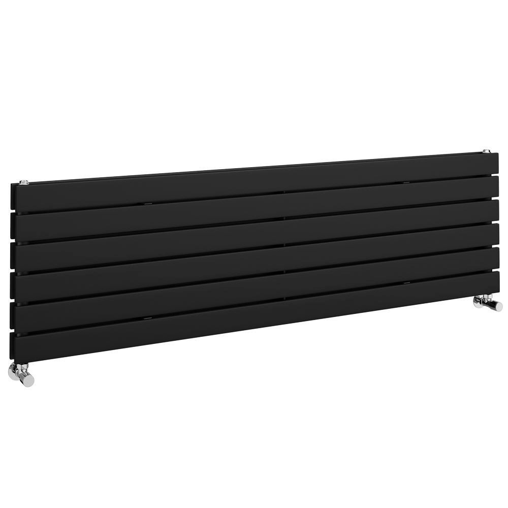 Urban Horizontal Radiator Matt Black Double Panel (1600mm Wide