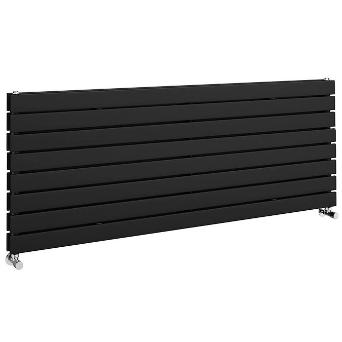 Urban Horizontal Radiator - Matt Black - Double Panel (1600mm Wide) 608mm High