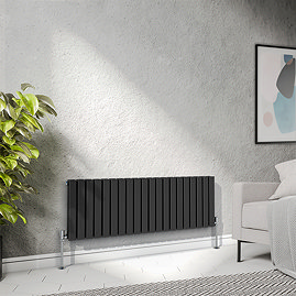 Urban Horizontal Radiator - Matt Black - Double Panel (400mm High x 1180mm Wide)