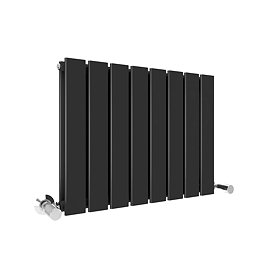 Urban Horizontal Radiator - Matt Black - Double Panel (400mm High x 608mm Wide)