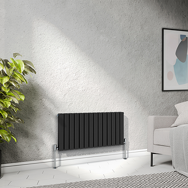 Urban Horizontal Radiator – Matt Black – Double Panel (400mm High x 826mm Wide)