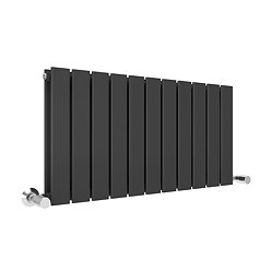 Urban Horizontal Radiator - Matt Black - Double Panel (500mm High x 836mm Wide)