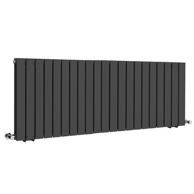 Urban Horizontal Radiator - Matt Black - Double Panel (600mm High) 1596mm Wide