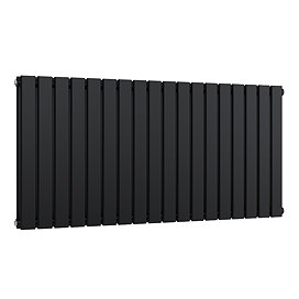 Urban Horizontal Radiator - Matt Black - Double Panel (600mm High) 1748mm Wide
