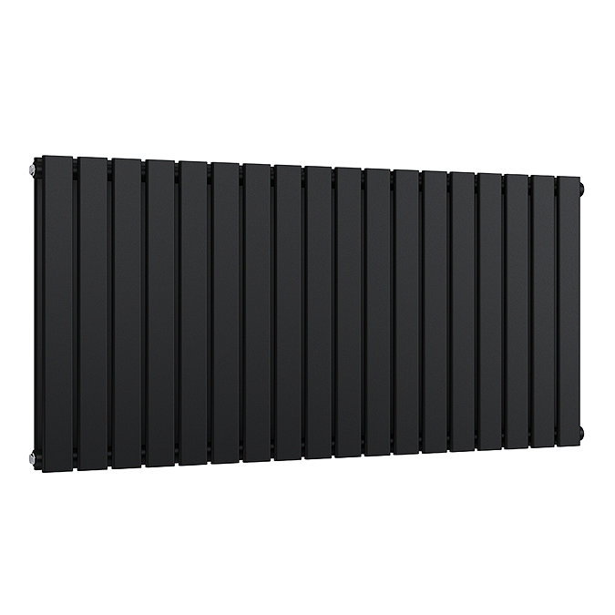 Urban Horizontal Radiator - Matt Black - Double Panel (600mm High) 1748mm Wide