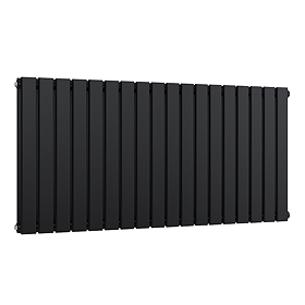 Urban Horizontal Radiator - Matt Black - Double Panel (600mm High) 1748mm Wide