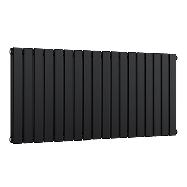 Urban Horizontal Radiator - Matt Black - Double Panel (600mm High) 1748mm Wide