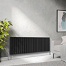 Urban Horizontal Radiator - Matt Black - Double Panel (600mm High) 1748mm Wide