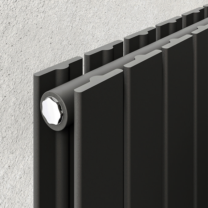 Urban Horizontal Radiator - Matt Black - Double Panel (600mm High) 836mm Wide