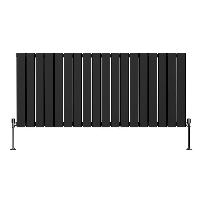 Urban Horizontal Radiator - Matt Black - Double Panel (600mm High) 1368mm Wide