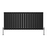 Urban Horizontal Radiator - Matt Black - Double Panel (600mm High) 1368mm Wide