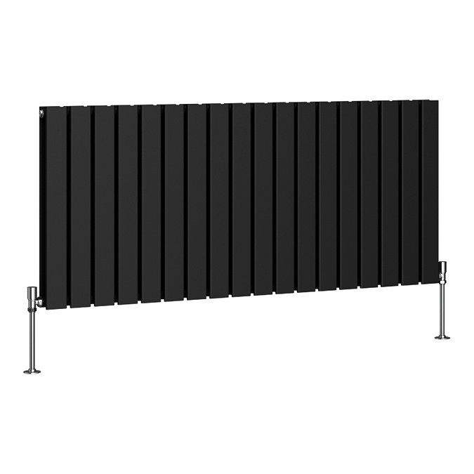 Urban Horizontal Radiator - Matt Black - Double Panel (600mm High) 1368mm Wide