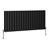 Urban Horizontal Radiator - Matt Black - Double Panel (600mm High) 1368mm Wide