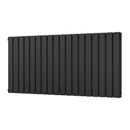 Urban Horizontal Radiator - Matt Black - Double Panel (600mm High) 1368mm Wide