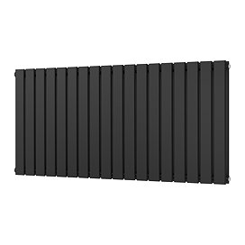 Urban Horizontal Radiator - Matt Black - Double Panel (600mm High) 1368mm Wide