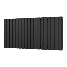 Urban Horizontal Radiator - Matt Black - Double Panel (600mm High) 1368mm Wide
