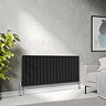 Urban Horizontal Radiator - Matt Black - Double Panel (600mm High) 1368mm Wide
