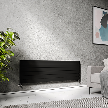 Urban Horizontal Radiator - Matt Black - Single Panel (1600mm Wide) 456mm High