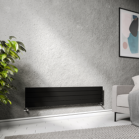 Urban Horizontal Radiator - Matt Black - Single Panel (1600mm Wide) 304mm High